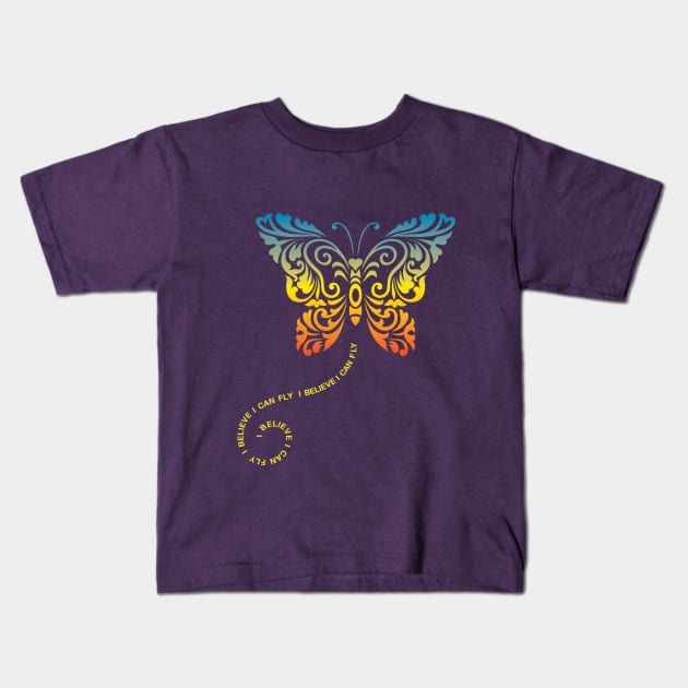 I Believe I Can Fly Kids T-Shirt by tsign703